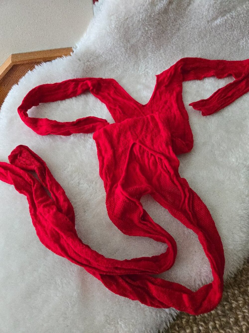 Red lace bodysuit - crotchless